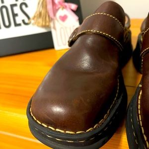 Brown, slip on Born shoes.